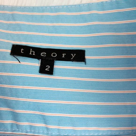 Theory striped pleated skirt knee length high waisted light weight - Picture 7 of 9